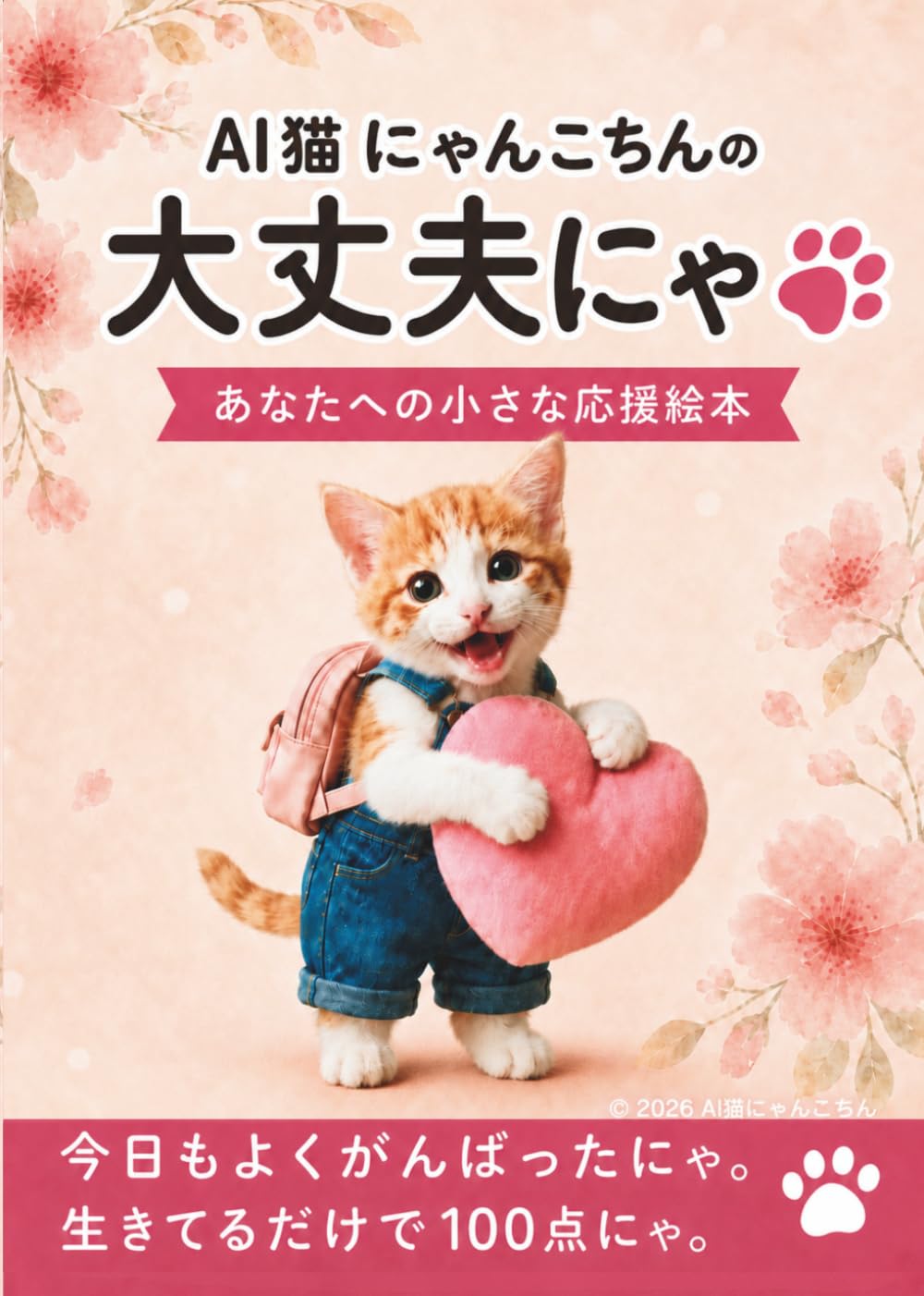 にゃページ AI猫にゃんこちんの大丈夫にゃ: あなたへの小さな応援絵本 | AI猫